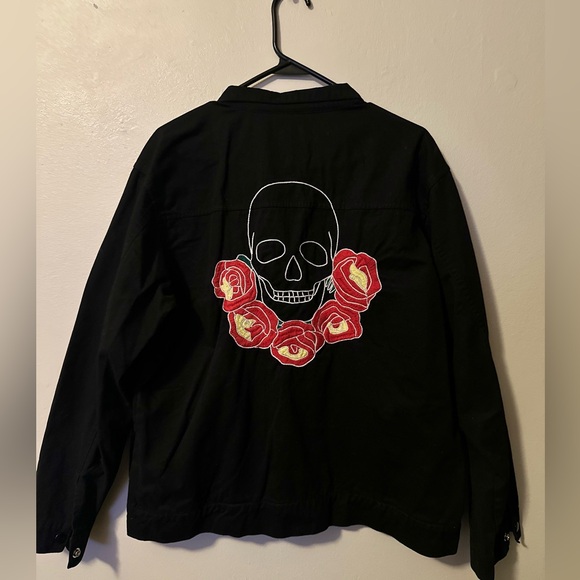 Amor & Rosas MX skull and flower embroider Jacket - Picture 1 of 5